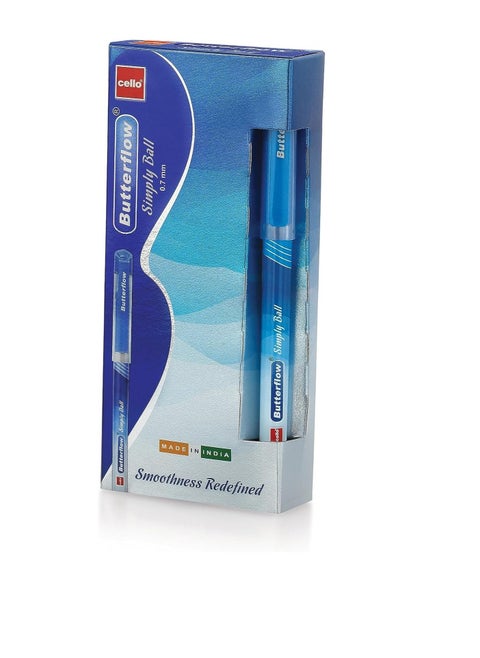 Cello Butterflow Pack of 12 Pens Ball Pens Blue