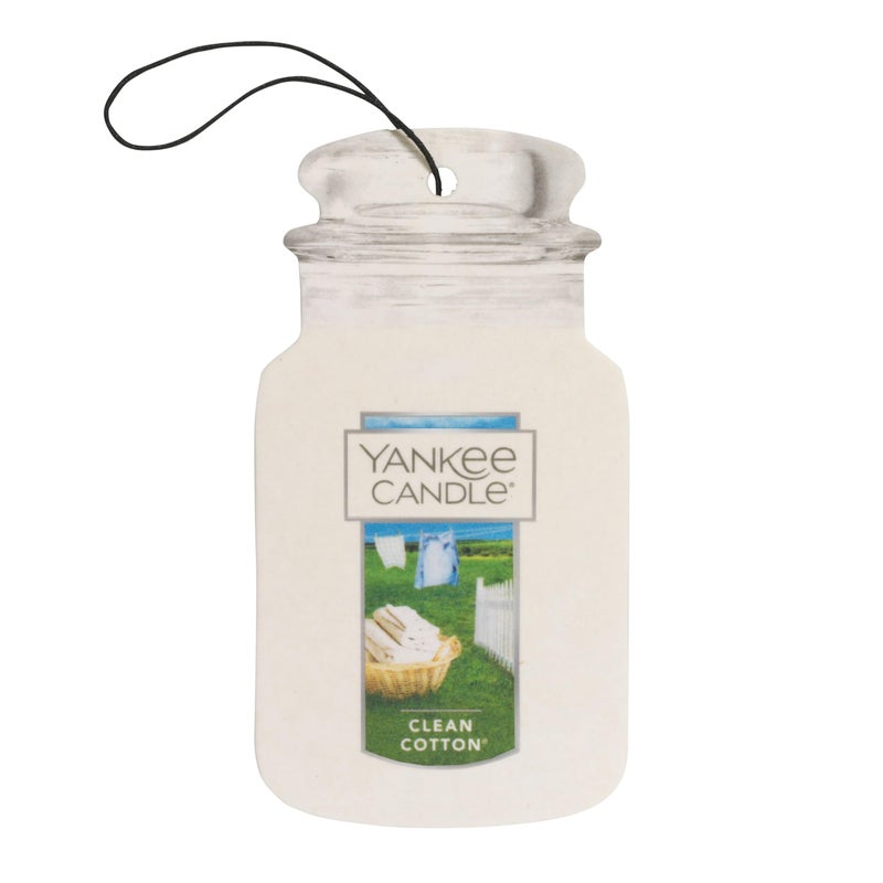 YANKEE CANDLE شمعة يانكي رائحة القطن النظيف في علبة سيارة 3 قطع - Image 1