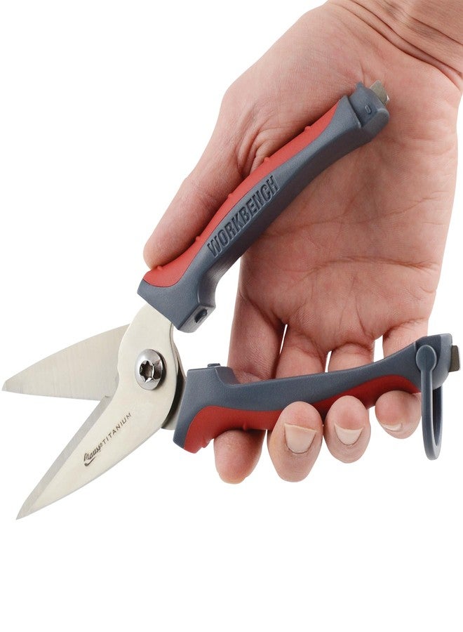Clauss 20462 8-Inch Spring Assist Titanium Snips, All Purpose Heavy Duty Snips for Thick, Tough Materials - Image 5