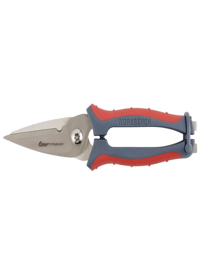 Clauss 20462 8-Inch Spring Assist Titanium Snips, All Purpose Heavy Duty Snips for Thick, Tough Materials - Image 2