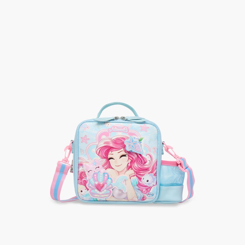 Minmie Mermaid- Lunch Bag-With Handle & Strap-Printed-Rectangle (Pvc) Pastel Blue \ 22x10x22 - Image 1