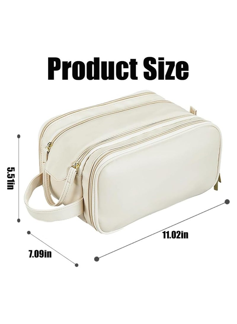 عام حقيبة مستحضرات التجميل عالية القيمة مع سحاب مزدوج، حقيبة غسيل محمولة بحجم يدوي للتخزين بسعة كبيرة. - Image 2