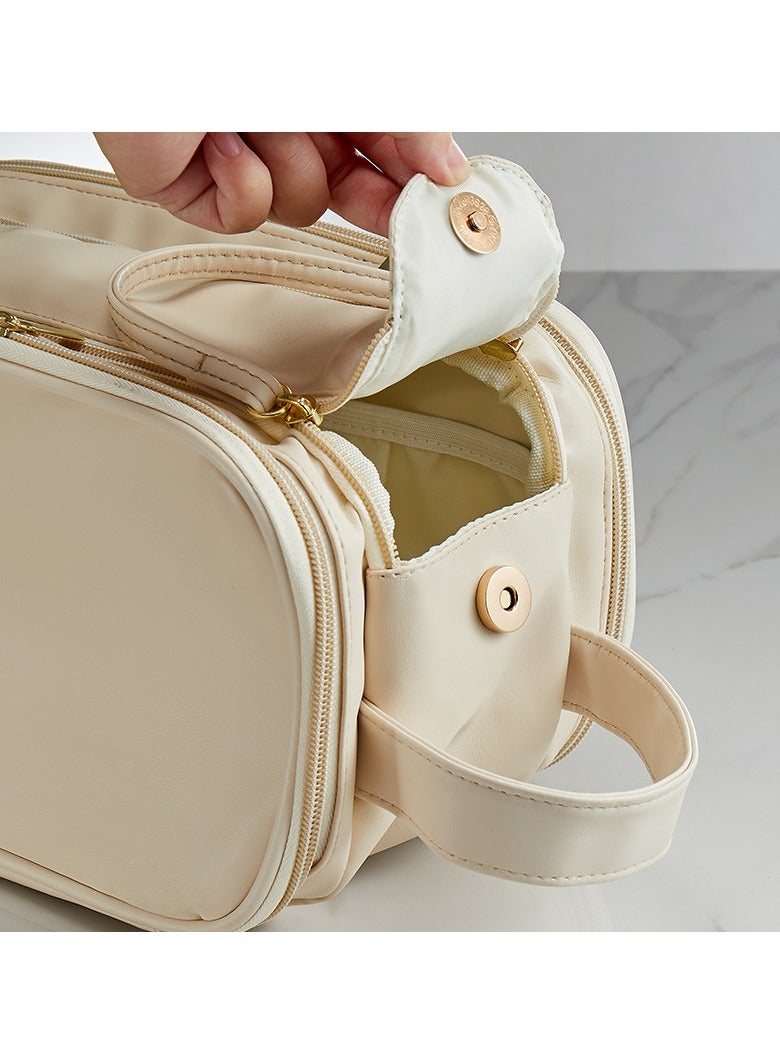 عام حقيبة مستحضرات التجميل عالية القيمة مع سحاب مزدوج، حقيبة غسيل محمولة بحجم يدوي للتخزين بسعة كبيرة. - Image 4