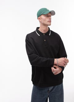 TOPMAN Oversized Fit Sweat Polo  - Image 1