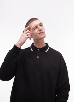 TOPMAN Oversized Fit Sweat Polo  - Image 3