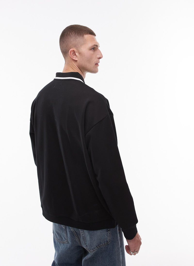 TOPMAN Oversized Fit Sweat Polo  - Image 2