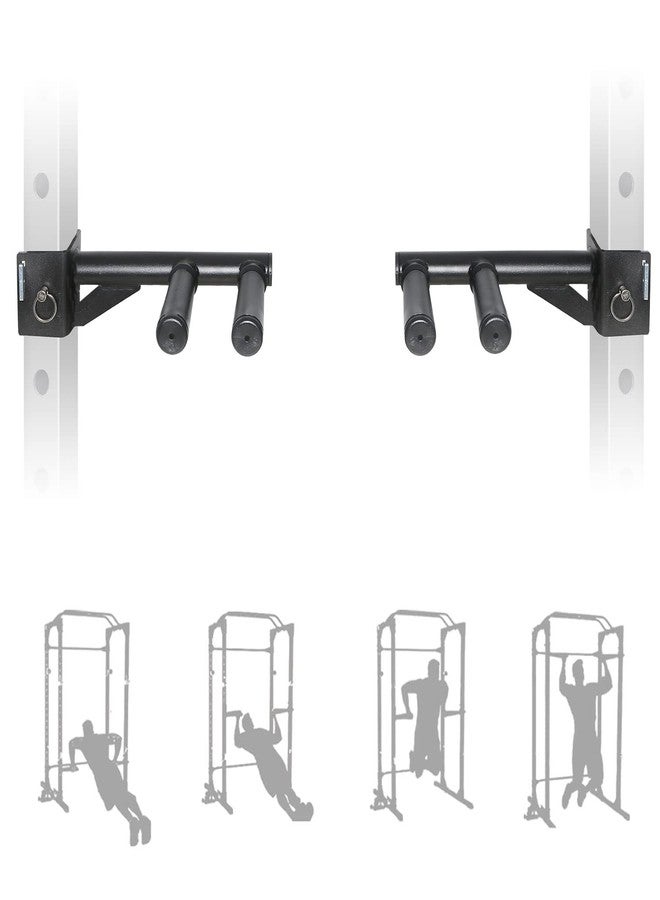 SYL Fitness Dip Bar Attachments for 2" x 2" or 3" x 3" Power Rack - Narrow & Wide Dips Double Handles (Patent Pending) (For 2" x 2" Rack) - Image 1