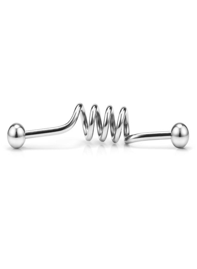 Ruifan 5PCS Industrial Barbell Earring Stainless Steel 14 Gauge Cartilage Earring Body Piercing 1 1/2 Inch(38mm)- Coil, Wave, Twister, Spiral,Heart(Steel) - Image 5