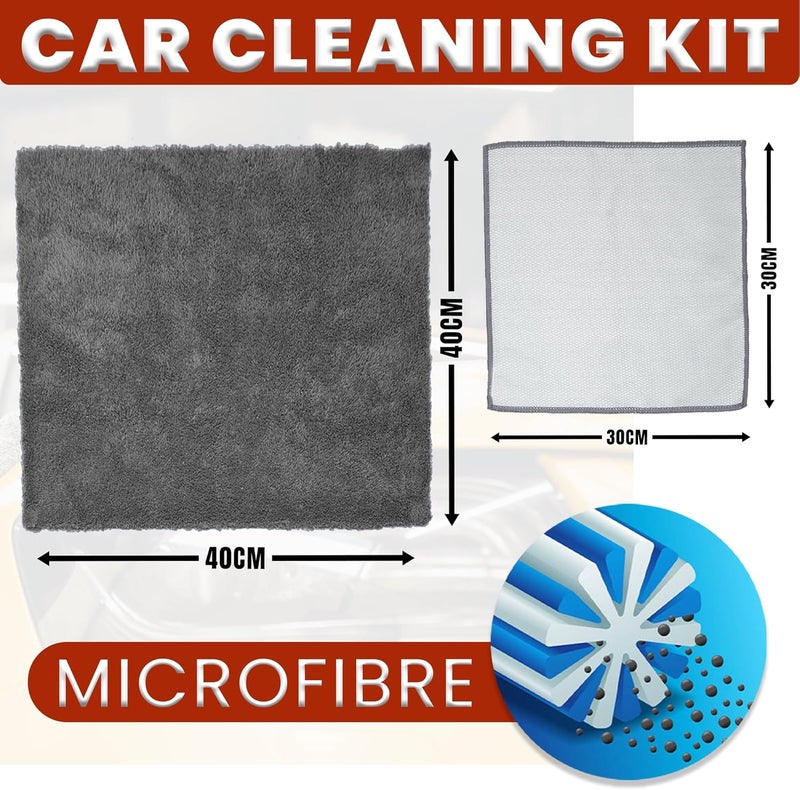 Towelogy G54 Deluxe Car Interior Cleaning Cloths - Microfibre Window & Dashboard Cloths (Set of 2, Grey) - Image 5