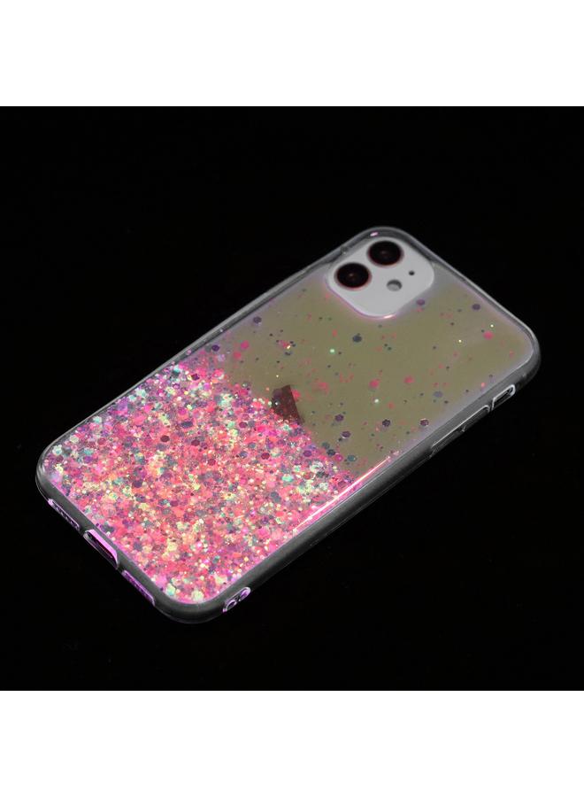 S-TOP Case For iPhone 11 Transparent Frame Noctilucent Glitter Powder TPU Phone Case - Image 4
