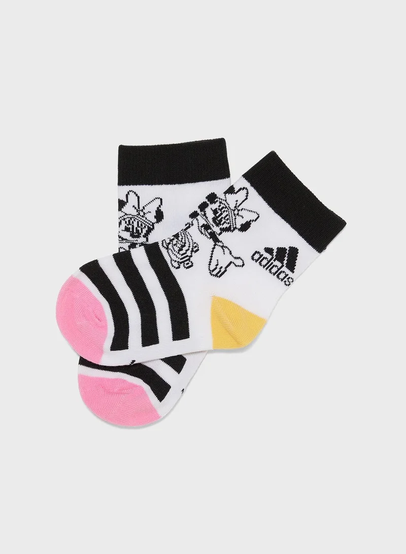 Adidas 3 Pack Disney Little Kids Minnie Mouse Socks