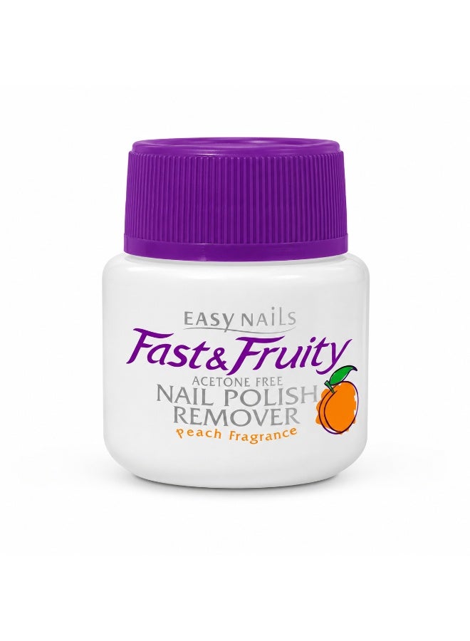 Easy Nail Fast & Fruity Acetone Free Nail Polish Remover, Peach Fragrance, for Natural & Artificial Nails - Image 1