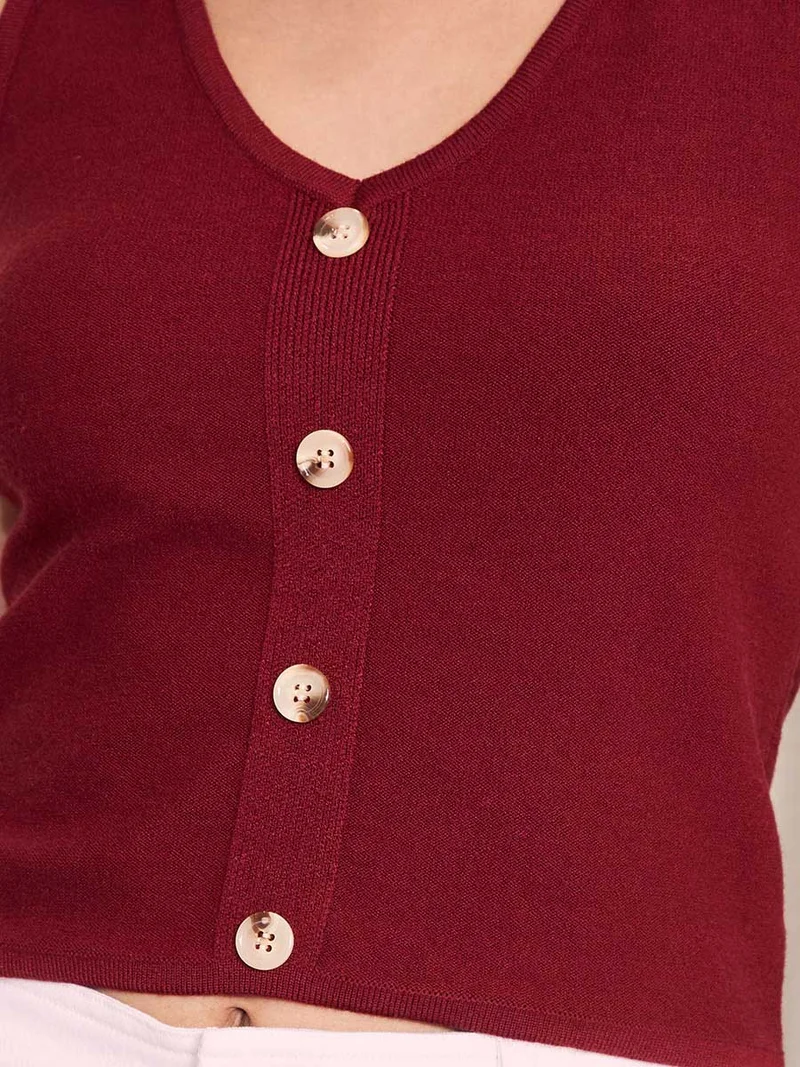 Styli Premium Knitted Top with Buttons