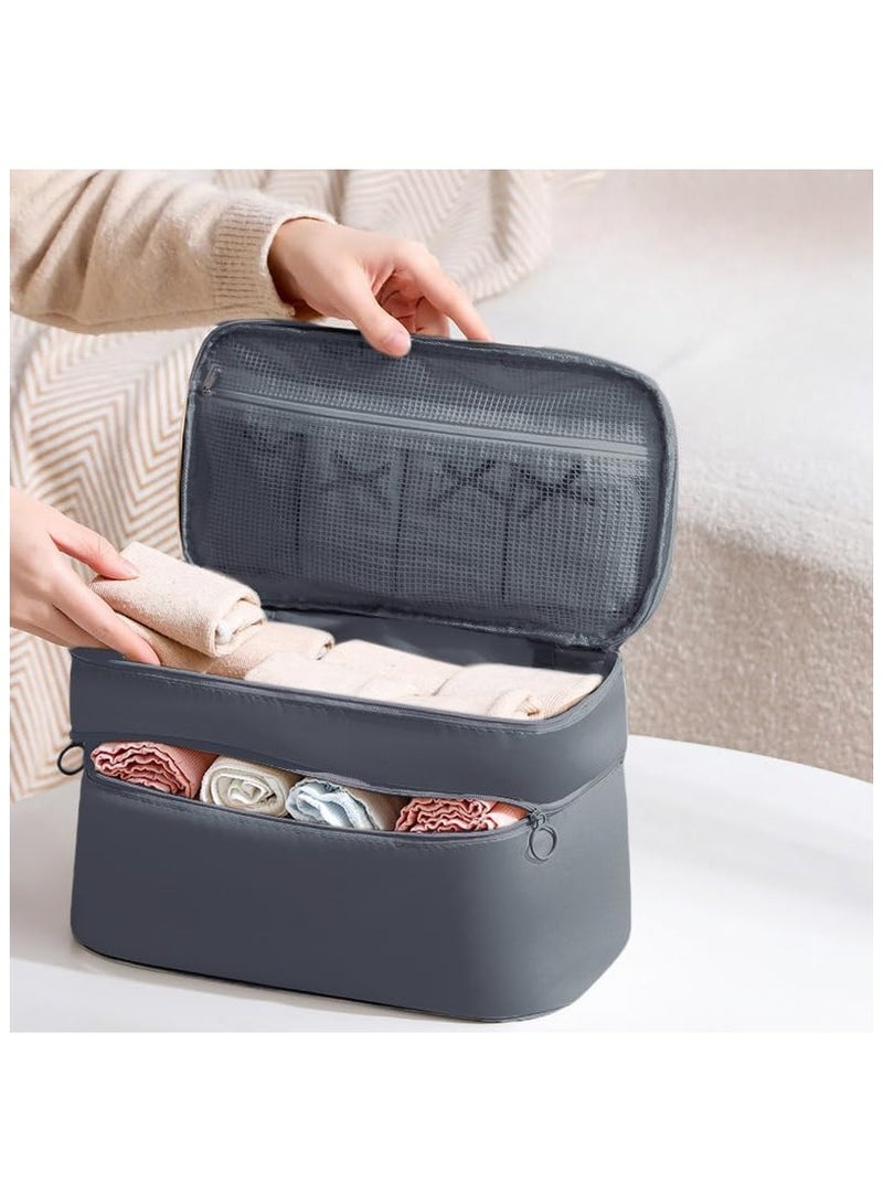 Portable Underwear Bra Storage Bag Waterproof Travel Organizers Multi-Layer Toiletry Packing Cube - Image 2