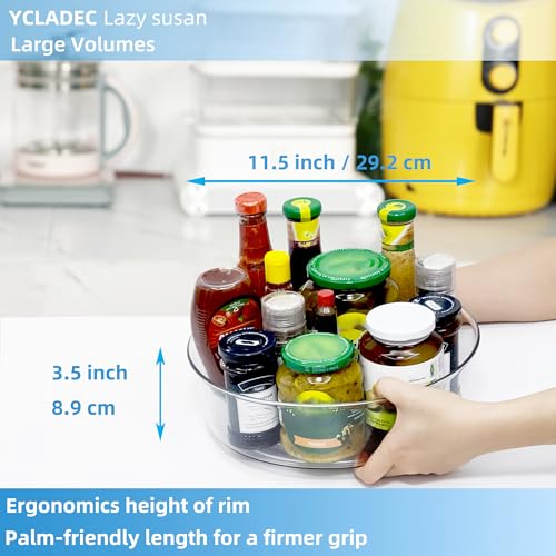 YCLADEC 3 Pack Lazy Susan 11.5" Inch Turntable Organizer for Cabinet Pantry Organizers and Storage Organization Spinning Spice Rack Bins Rotating Condiment for Countertop Kitchen Sink - Image 5