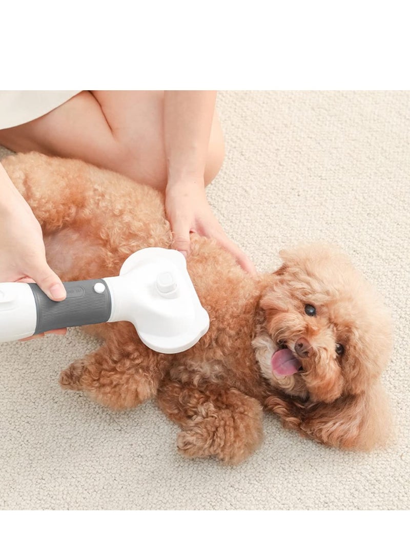 SYOSI Pet Hair Dryer, 2 in 1 Pet Grooming Hair Dryer with Slicker Brush, Home Dog Hair Dryer with Adjustable 3 Temperatures Settings, for Small and Medium Dogs and Cats White(Grey) - Image 3