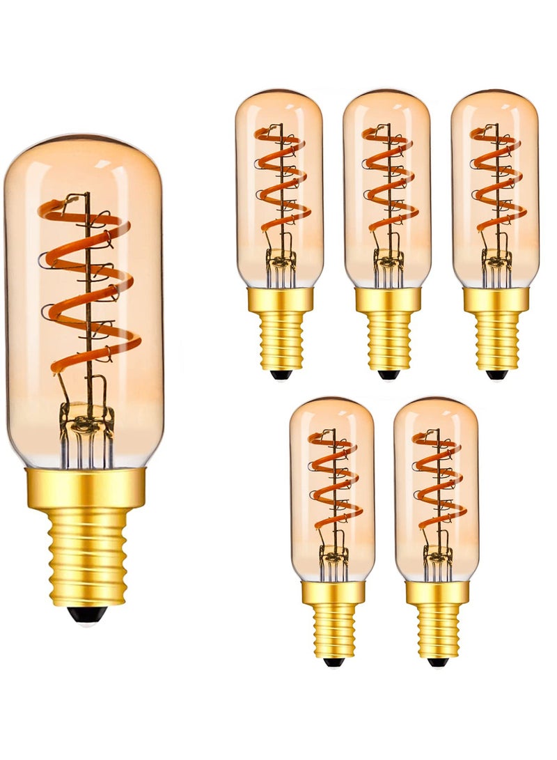 E12 Led Bulb, 6Pcs Dimmable Candelabra Base Equivalent Retro Edison Light Bulbs 25W, CRI 90+ 2200K Glass 3W E12 T25 Filament Chandelier Light Bulb,  Edison LED Filament Light Bulb  - Image 1