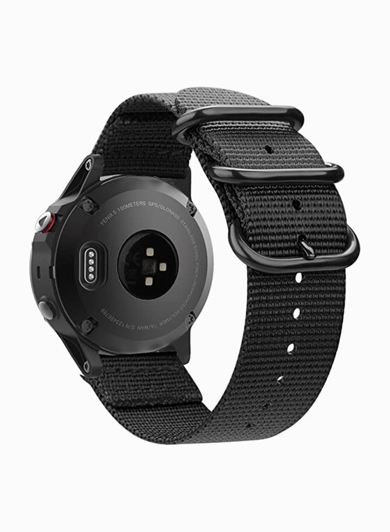 SOLARAE Band Compatible for Garmin Fenix 7/Fenix 5/Fenix 6, 22mm Easy Fit Soft Woven Nylon Sport Strap - Image 1