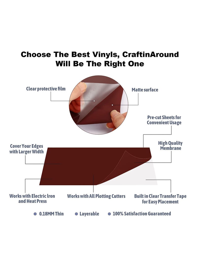 HTV Heat Transfer Vinyl Starter Bundle Fathers Day Cricut Iron Everyday Iron Vinyl for T Shirt Bags Totes Matte Finsh 4 Pre Cut Sheets