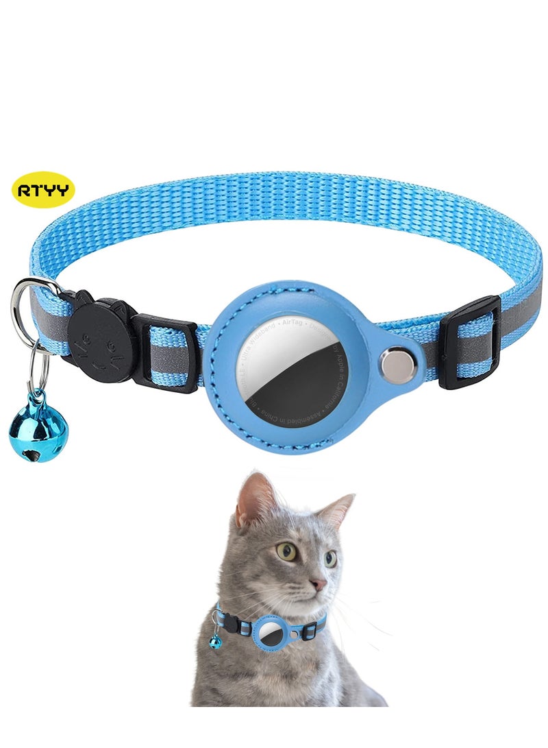 RTYY Airtag Cat Collar with Bell Adjustable Breakaway Kitten Collars, Reflective Strip Puppy Small Pet Collar (Airtag not included) - Image 1