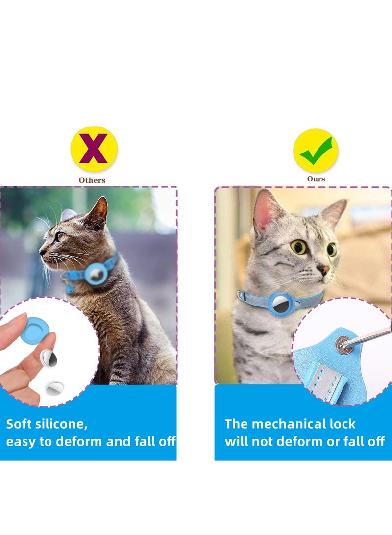 RTYY Airtag Cat Collar with Bell Adjustable Breakaway Kitten Collars, Reflective Strip Puppy Small Pet Collar (Airtag not included) - Image 4