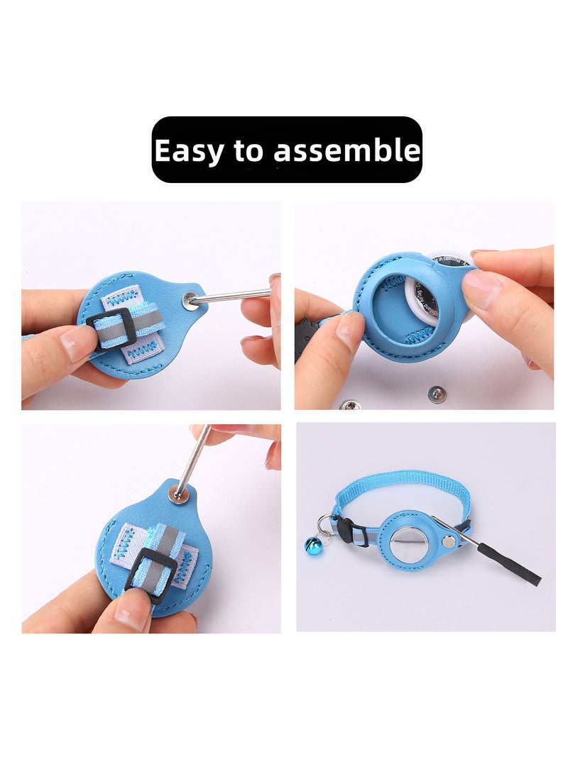 RTYY Airtag Cat Collar with Bell Adjustable Breakaway Kitten Collars, Reflective Strip Puppy Small Pet Collar (Airtag not included) - Image 3