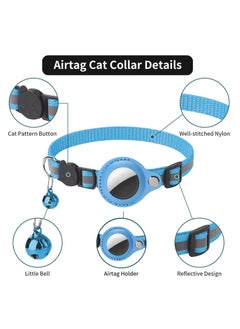 RTYY Airtag Cat Collar with Bell Adjustable Breakaway Kitten Collars, Reflective Strip Puppy Small Pet Collar  - Image 2