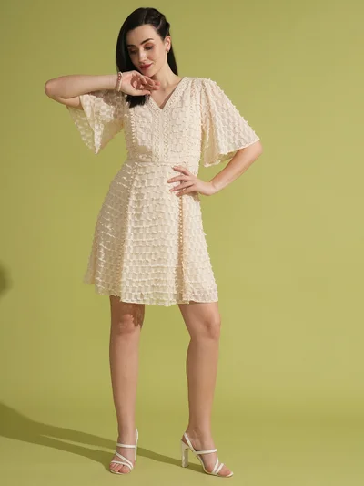 globus Women Bell Sleeves A-Line Dress