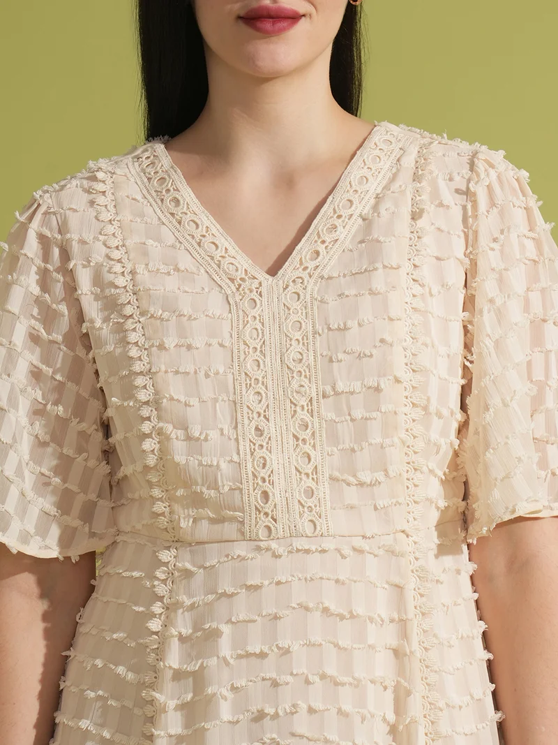 globus Women Bell Sleeves A-Line Dress