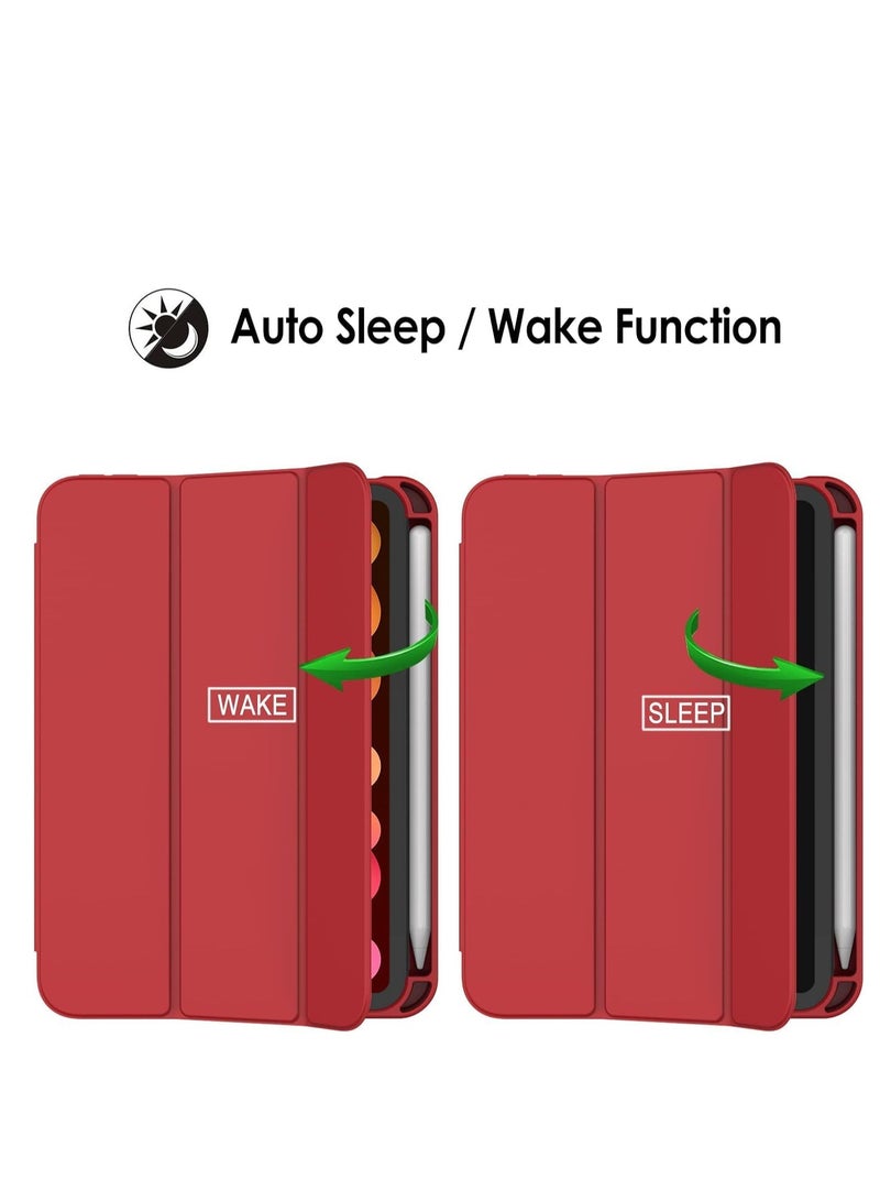 ELTRAZONE NEW Smart Case with Pencil Holder for iPad Mini 6 - Trifold Stand, Soft TPU Back, Auto Wake/Sleep, Dust Proof, Anti-Fingerprint, Heavy Duty Protection, Slim & Durable Case for iPad Mini 6 - Image 2