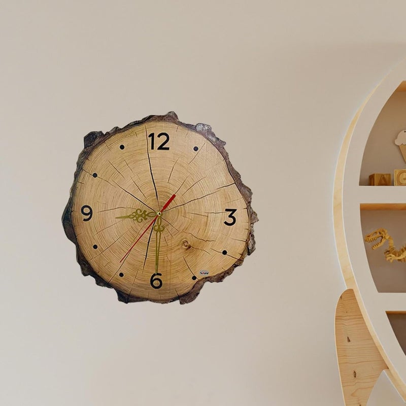 Wall Clock Rustic Wooden Timepiece Silent Hanging Clock Farmhouse Quiet Movement Decorative Watch Suitable for Housewarming Party Class, 25cmx25cmx3mm - Image 4