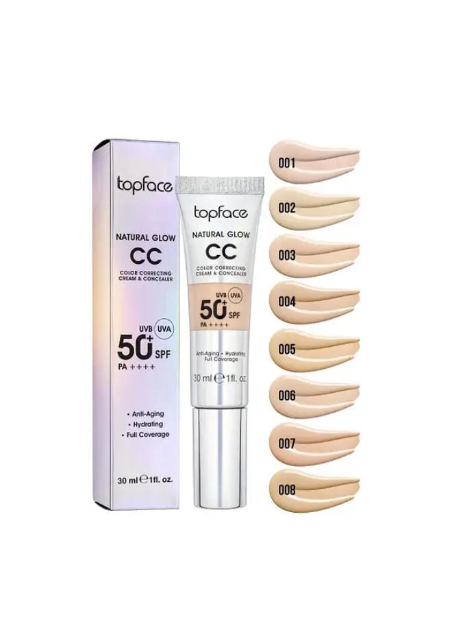 topface Natural Glow CC Color Correcting Cream & Concealer  50+ SPF - Image 3