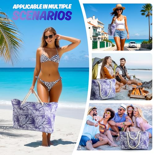 SRISE Large Beach Bag for Women Men Beach Bags Waterproof Sandproof Travel Tote Bag Swim Pool Bag for Family Outdoor - Image 3