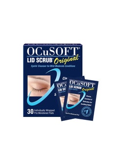 OCuSOFT OCuSOFT Lid Scrub Original Eyelid Cleanser - Pre-Moistened Eyelid Wipes for Mild to Moderate Conditions - Eyelid Cleanser to Clean, Comfort & Soothe Irritated Eyelids - 30 Count 