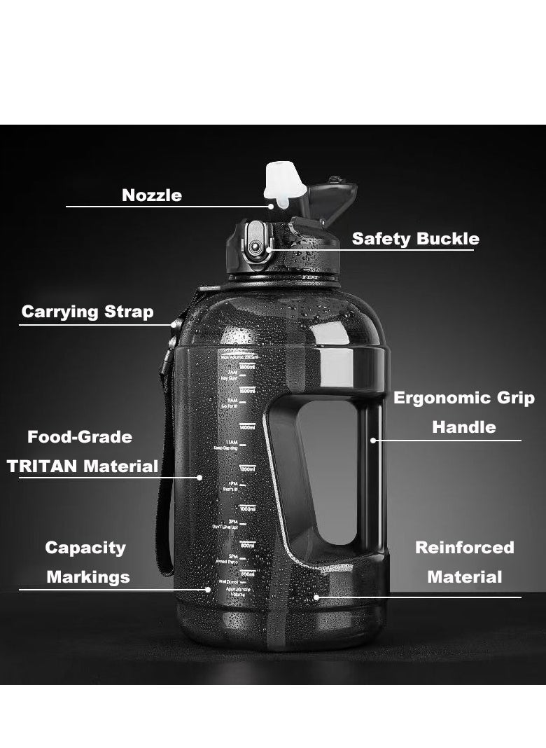 UZSPACE Large Tritan Water Bottle 2.3L Jug with Handle for All Day Hydration, Silicone Soft Straw with Locking Leak-Proof Lid For Gym, Camping, Workout and Outdoors  - Image 4