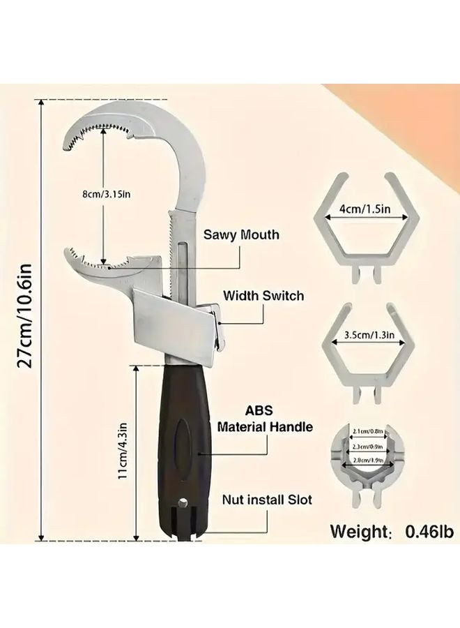 Black Adjustable Double Ended Wrench Set For Narrow Spaces Multi Functional Durable Aluminum Alloy - Image 2