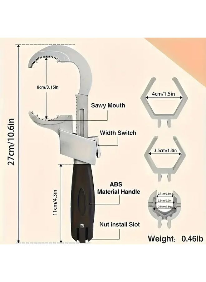 Black Adjustable Double Ended Wrench Set For Narrow Spaces Multi Functional Durable Aluminum Alloy - Image 1