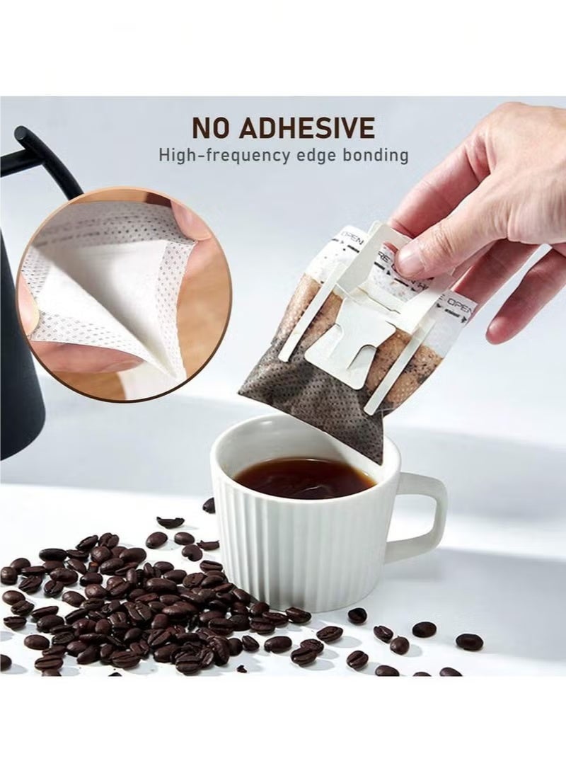 150 قطعة حقيبة فلتر قهوة ورقية بتصميم أذن معلقة، فلتر قهوة ورقي للاستخدام مرة واحدة، متوافق مع مختلف أكواب/أدوات القهوة، مناسب للسفر، التخييم، المنزل، المدرسة، المكتب - Image 4
