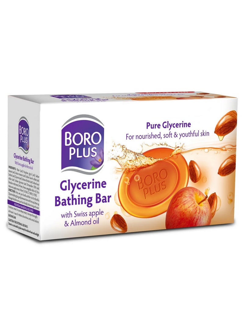 BOROPLUS Glycerine Bathing Bar With Swiss Apple & Almond Oil 125 G - Image 1