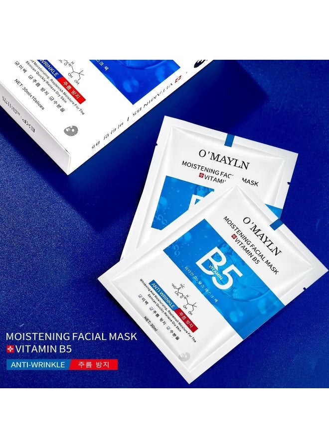 O'Mayln B5 Vitamin Facial Mask - Moisturizing, Anti-Wrinkle, Skin Repair & Brightening 30ml×10 - Image 4
