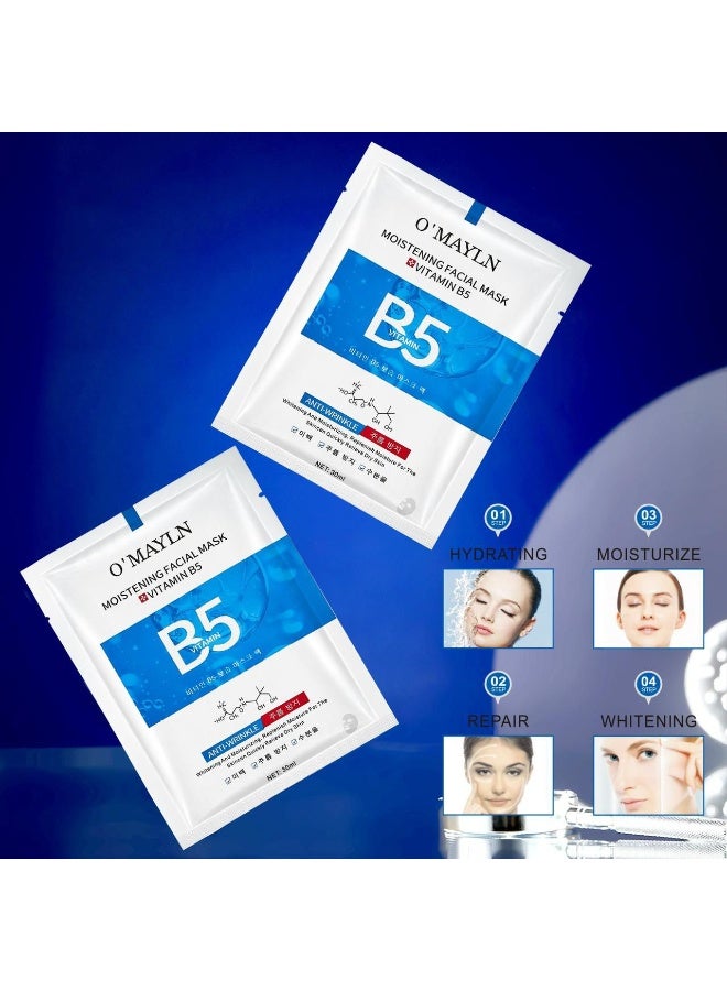O'Mayln B5 Vitamin Facial Mask - Moisturizing, Anti-Wrinkle, Skin Repair & Brightening 30ml×10 - Image 3