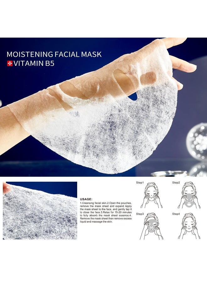 O'MAYLN Vitamin B5 Moisturizing Facial Mask | Anti-Wrinkle, Deep Hydration for Dry & Sensitive Skin Repairs damaged skin barrier for all skin type - Image 4