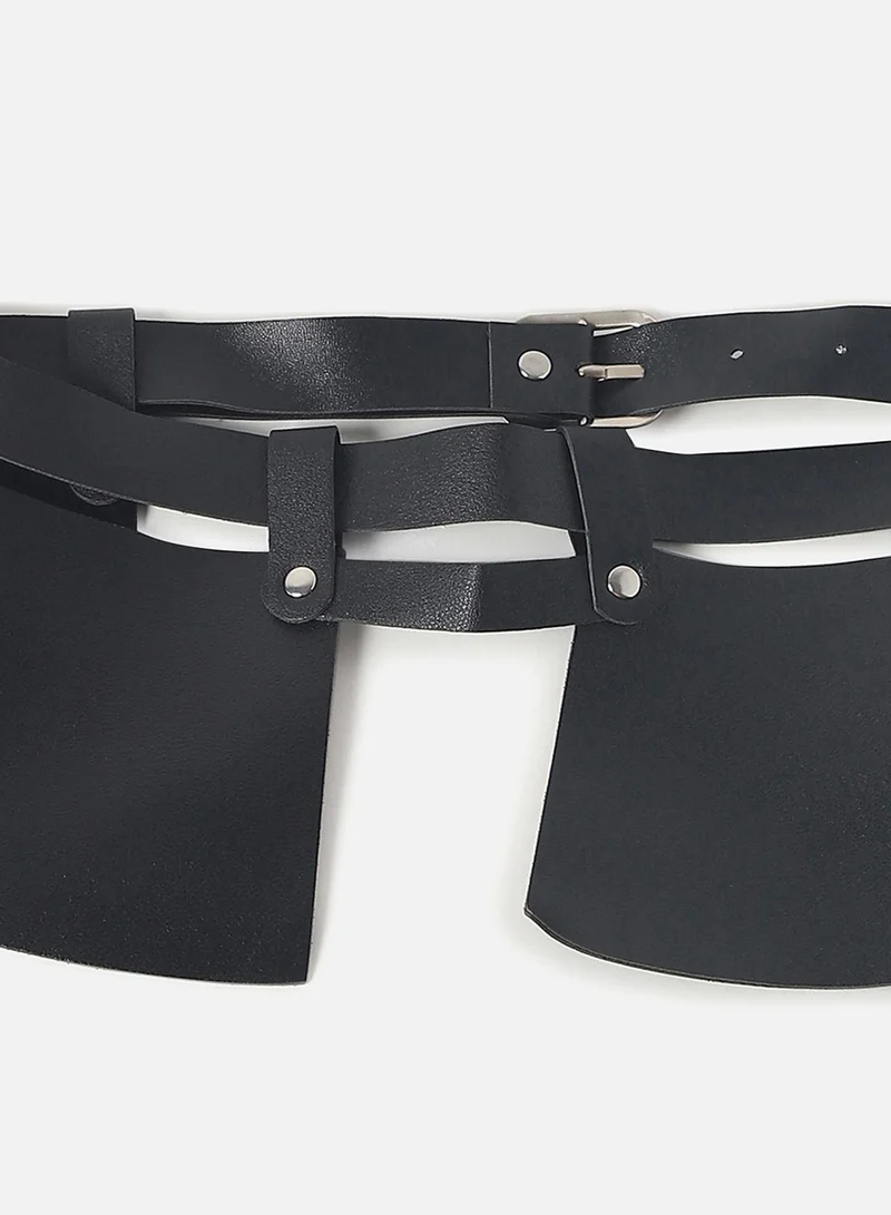 صوص هاوت Black Solid Peplum Belt