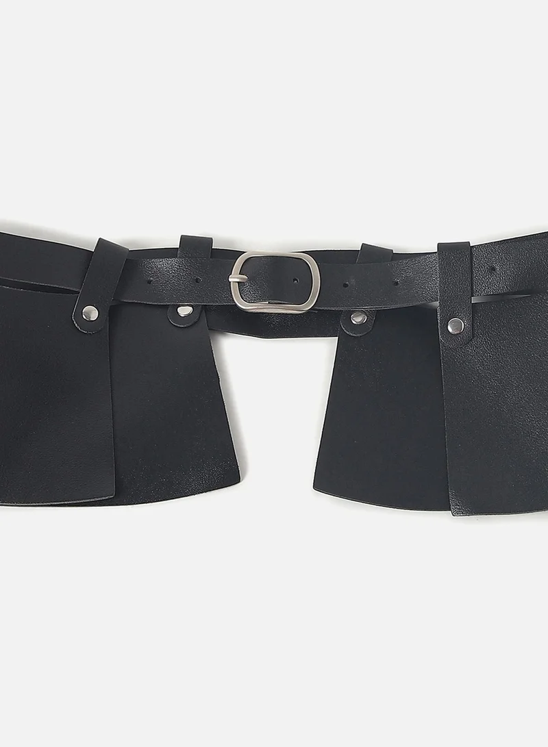 صوص هاوت Black Solid Peplum Belt