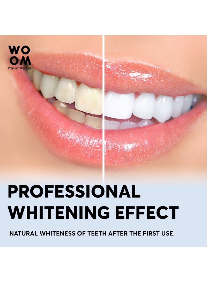 ووؤوم شرائح ووم للتبييض خالية من البقايا، 28 شريطًا | 14 معالجة | تبييض الأسنان الآمن بالمينا | 10 ظلال أكثر بياضاً - Image 4