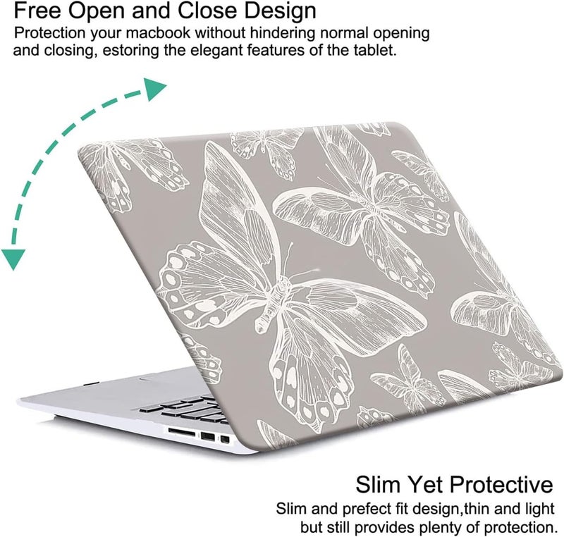 KEROM Compatible with MacBook Pro 13 inch Case 2022-2016 Release M2 M1 A2338 A2289 A2251 A2159 A1989 A1706, Plastic Hard Shell Case & Keyboard Cover, Has Logo Cutout, Butterfly - Image 3