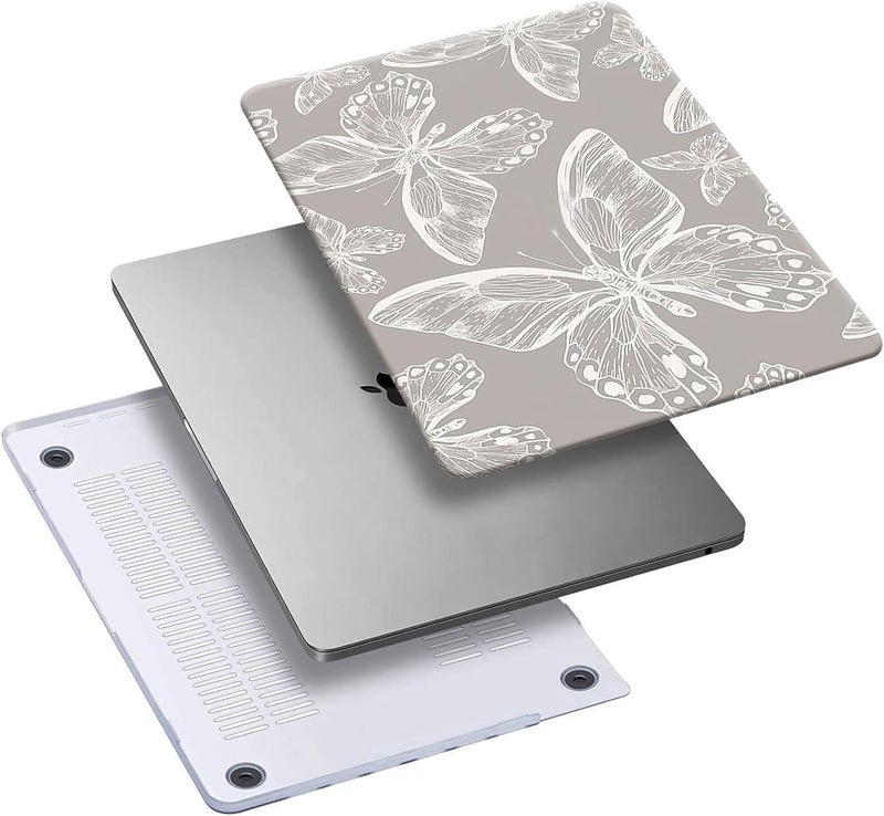 KEROM Compatible with MacBook Pro 13 inch Case 2022-2016 Release M2 M1 A2338 A2289 A2251 A2159 A1989 A1706, Plastic Hard Shell Case & Keyboard Cover, Has Logo Cutout, Butterfly - Image 4