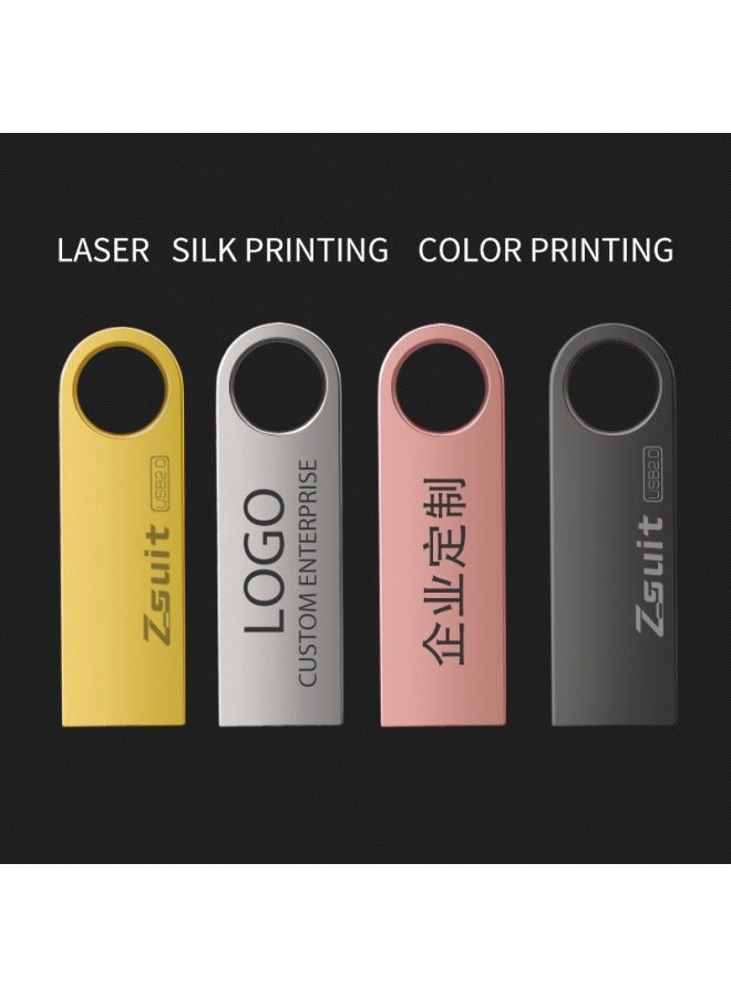 Supply U Disk Customized 8g High-speed USB Disk Lettering Gift Advertising Metal U Disk Tuhao Gold Creative U Disk 16g-Color:Black-Capacity:16GB - Image 4