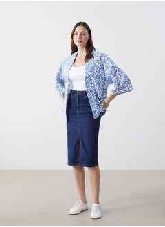 LC WAIKIKI Shawl Collar Oversize Linen Blend Women's Kimono  - Image 2