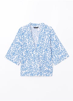 LC WAIKIKI Shawl Collar Oversize Linen Blend Women's Kimono  - Image 5